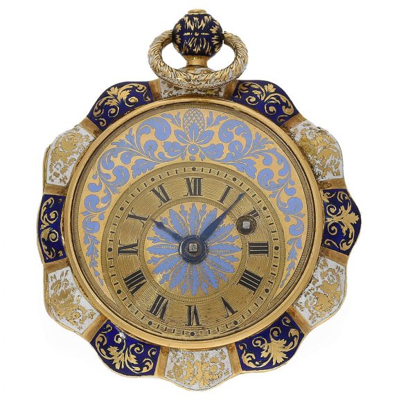 Swiss exquisite and very rare 18K gold and enamel watch Circa 1820