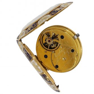 Swiss exquisite and very rare 18K gold and enamel watch Circa 1820