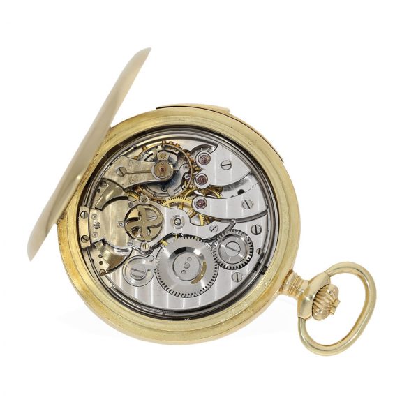 Swiss high quality 14 Carat gold watch with quarter hour repeater Circa 1950 Swiss high quality 14 Carat gold watch with quarter hour repeater Circa 1950