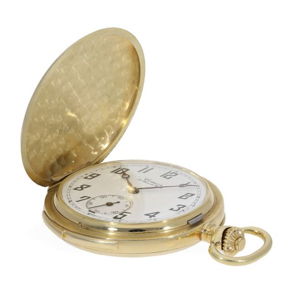 Swiss high quality 14 Carat gold watch with quarter hour repeater Circa 1950 Swiss high quality 14 Carat gold watch with quarter hour repeater Circa 1950