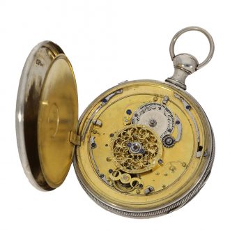 Swiss silver quarter hour repeater with Jacquemart automaton Circa 1820