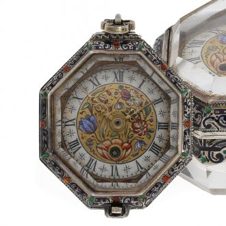 French silver and enamel magnificent pendant watch Circa 1800