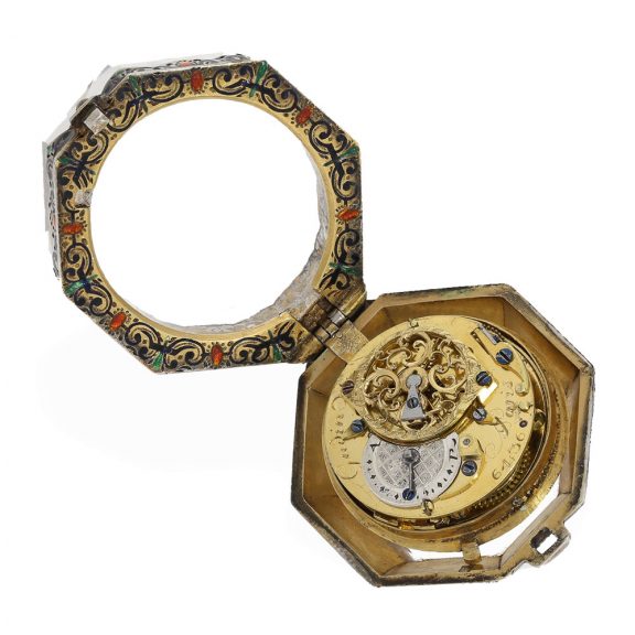 French silver and enamel magnificent pendant watch Circa 1800 French silver and enamel magnificent pendant watch Circa 1800