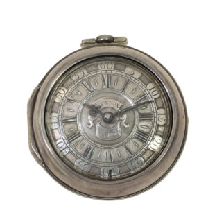 English early silver verge pair cased pocket watch Circa 1740