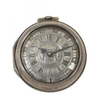 English early silver verge pair cased pocket watch Circa 1740