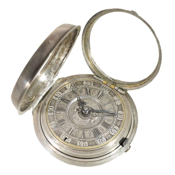 English early silver verge pair cased pocket watch Circa 1740 English early silver verge pair cased pocket watch Circa 1740