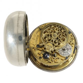 English early silver verge pair cased pocket watch Circa 1740