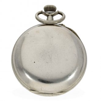 Swiss nickel pocket watch with barometer and thermometer Circa 1890