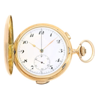 A Swiss gold lever, enamel dial with golden hands Circa 1910 A Swiss gold lever, enamel dial with golden hands Circa 1910