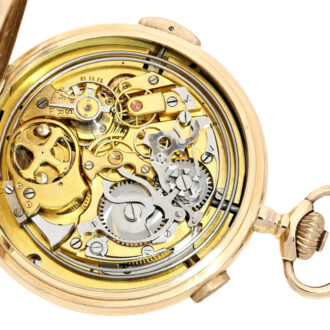 A Swiss gold lever, enamel dial with golden hands Circa 1910 A Swiss gold lever, enamel dial with golden hands Circa 1910