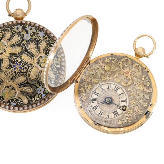 Swiss exceptionally fine gold and enamel Lépine watch Circa 1832 Swiss exceptionally fine gold and enamel Lépine watch Circa 1832