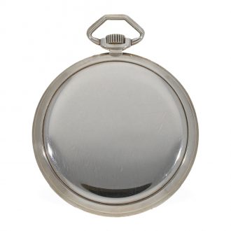 German silver dress watch with black dial in original box Circa 1950