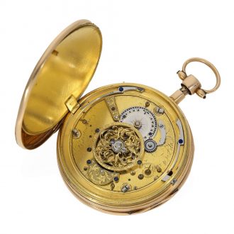 French 18 carat gold watch with carillon repeater Circa 1810