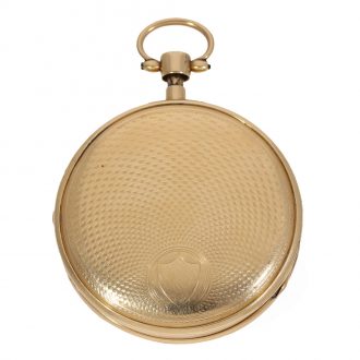 Swiss 18 carat gold large clockwatch with grande sonnerie Circa 1810