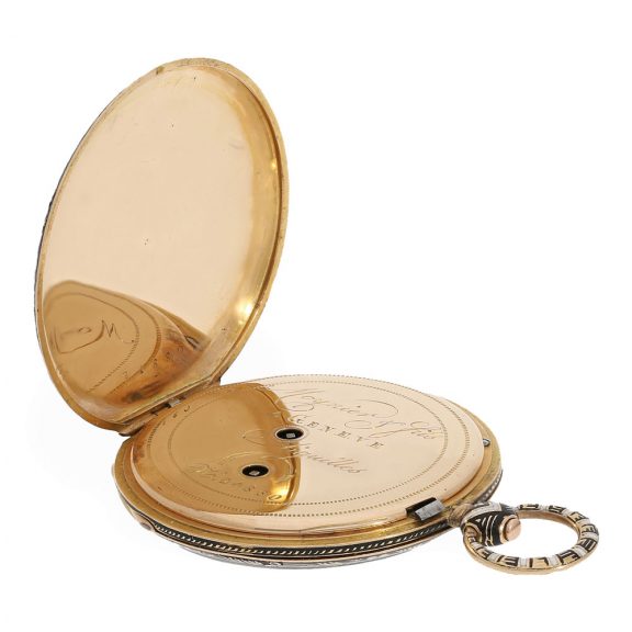 Swiss 18 carat gold and enamel lépine watch Circa 1830 Swiss 18 carat gold and enamel lépine watch Circa 1830