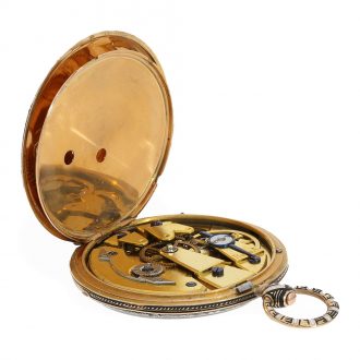 Swiss 18 carat gold and enamel lépine watch Circa 1830