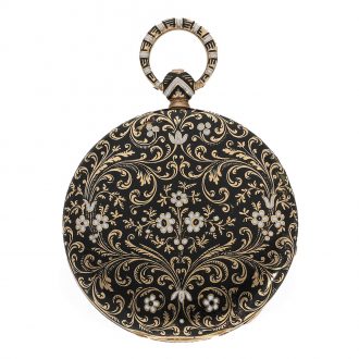 Swiss 18 carat gold and enamel lépine watch Circa 1830