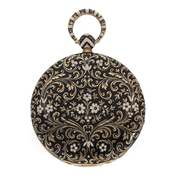 Swiss 18 carat gold and enamel lépine watch Circa 1830 Swiss 18 carat gold and enamel lépine watch Circa 1830