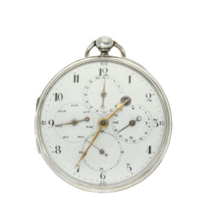 Swiss large silver verge astronomical pocket watch Circa 1800