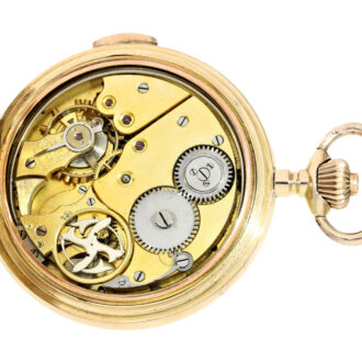 A Swiss gold keyless wind lever pocket watch Circa 1910