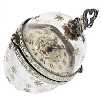 Austrian enamelled rock crystal watch "Wiener Ei" Circa 1820
