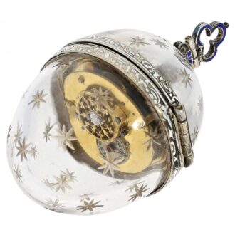Austrian enamelled rock crystal watch "Wiener Ei" Circa 1820
