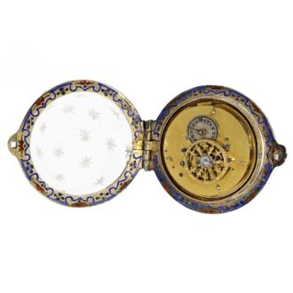 Austrian enamelled rock crystal watch "Wiener Ei" Circa 1820
