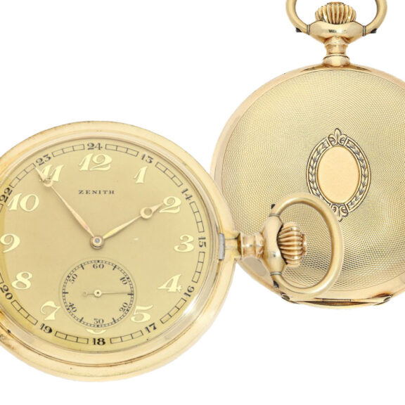 Swiss golden engine turned lever pocket watch Circa 1925