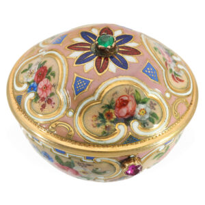 German extremely rare 18K gold and enamel form watch Circa 1800