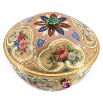 German extremely rare 18K gold and enamel form watch Circa 1800