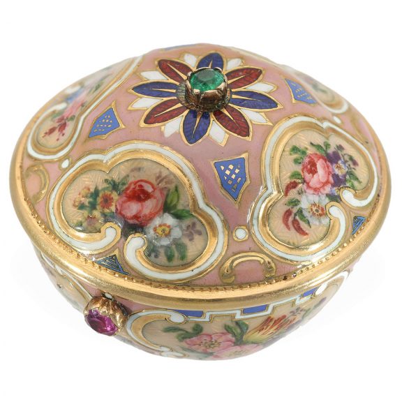 German extremely rare 18K gold and enamel form watch Circa 1800 German extremely rare 18K gold and enamel form watch Circa 1800