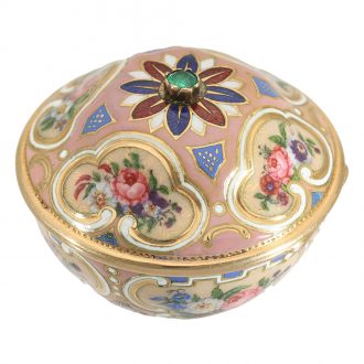 German extremely rare 18K gold and enamel form watch Circa 1800