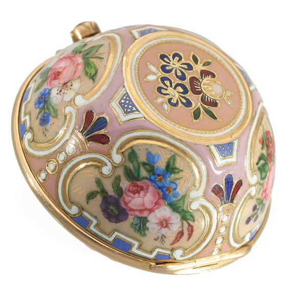 German extremely rare 18K gold and enamel form watch Circa 1800 German extremely rare 18K gold and enamel form watch Circa 1800