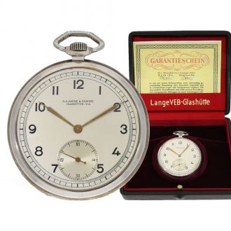 German silver dress watch with original box and original papers Circa 1950