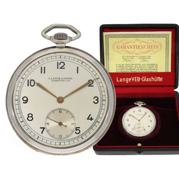 German silver dress watch with original box and original papers Circa 1950