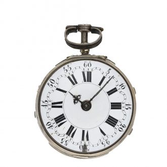 Rare English silver and tortoiseshell verge watch Circa 1750