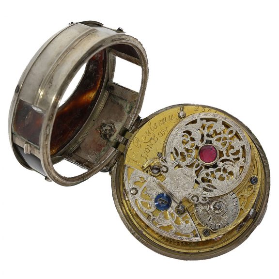 Rare English silver and tortoiseshell verge watch Circa 1750 Rare English silver and tortoiseshell verge watch Circa 1750
