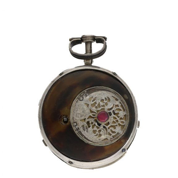 Rare English silver and tortoiseshell verge watch Circa 1750 Rare English silver and tortoiseshell verge watch Circa 1750