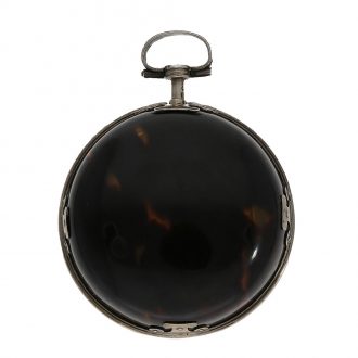 Rare English silver and tortoiseshell verge watch Circa 1750