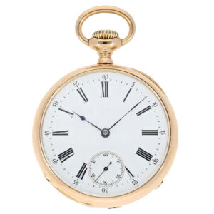 Elegant Swiss man's pocket watch with original box Circa 1885