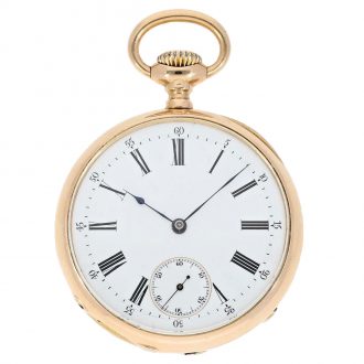 Elegant Swiss man's pocket watch with original box Circa 1885