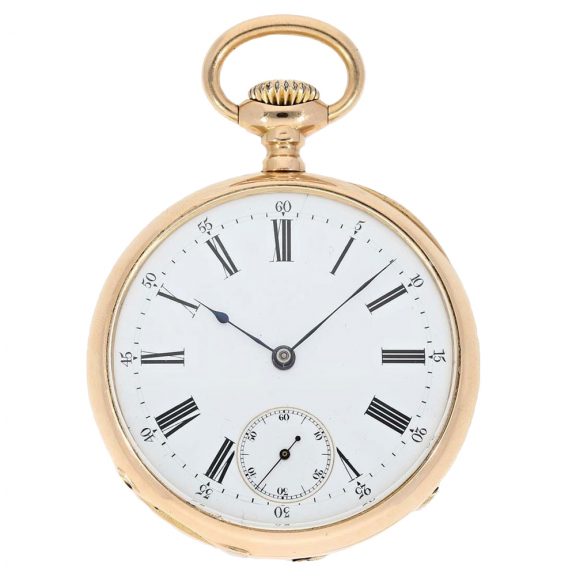 Elegant Swiss man's pocket watch with original box Circa 1885