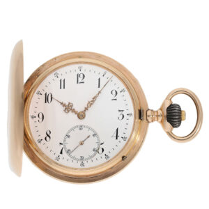 Swiss heavy large early red gold IWC full hunter pocket watch Circa 1895