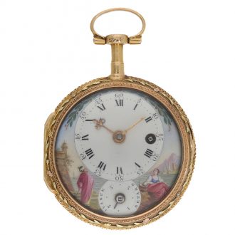 French 18 carat gold double sided verge watch Circa 1760
