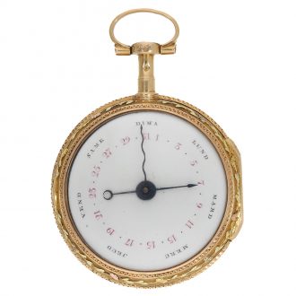 French 18 carat gold double sided verge watch Circa 1760