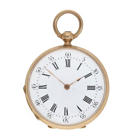 Swiss 18 carat gold Memento Mori chatelaine watch set Circa 1878