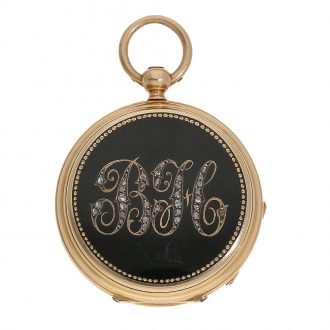 Swiss 18 carat gold Memento Mori chatelaine watch set Circa 1878