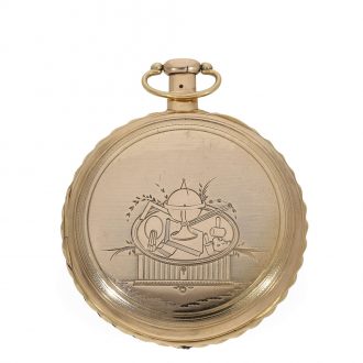 Swiss large 18 carat gold skeletonized cylinder watch Circa 1820