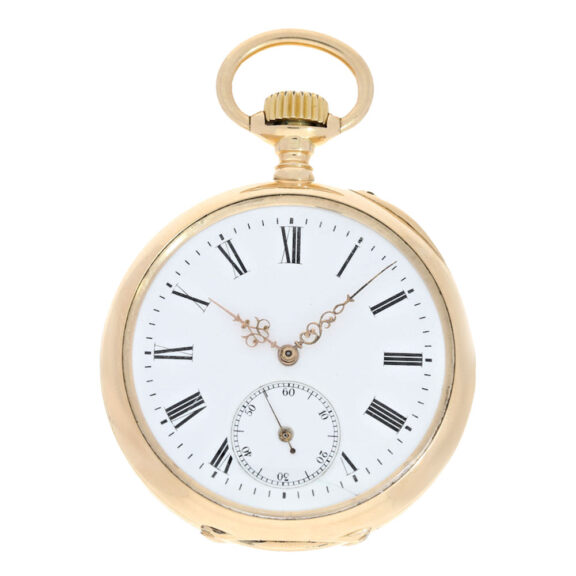 A beautiful Swiss gold engine turned pocket watch Circa 1900 A beautiful Swiss gold engine turned pocket watch Circa 1900