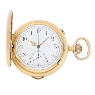 Swiss heavy repeating gold watch with chronograph Circa 1900